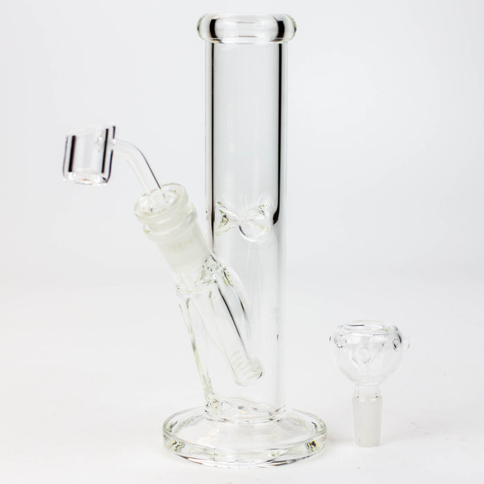 8" 2-in-1 clear tube glass Dab Rig [AKGA013]- - One Wholesale