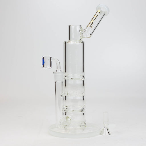 12.5" AQUA Glass / 2-in-1 / Double Tornado Percolator With Matrix diffuser glass water bong Bongs Canadian Distributor