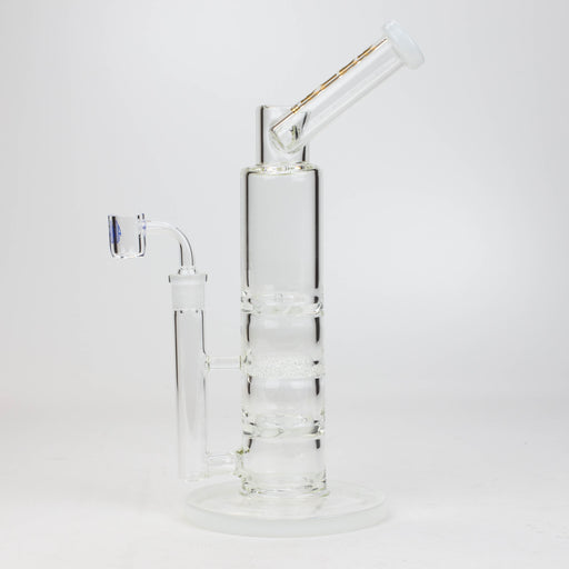 12.5" AQUA Glass / 2-in-1 / Double Tornado Percolator With Matrix diffuser glass water bong Bongs Canadian Distributor