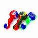 Silicone hand pipe with glass bowl and Dab tool Jar of 10 Silicone Pipe ONE