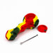 Silicone hand pipe with glass bowl and Dab tool Jar of 10 Silicone Pipe ONE