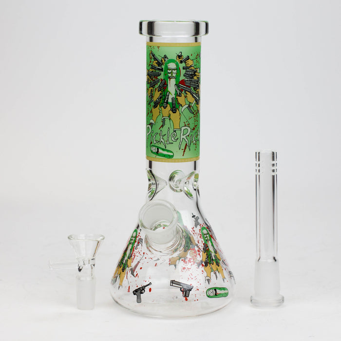 8" NM glass water bong - Glow In the dark Glass Bong BANKA