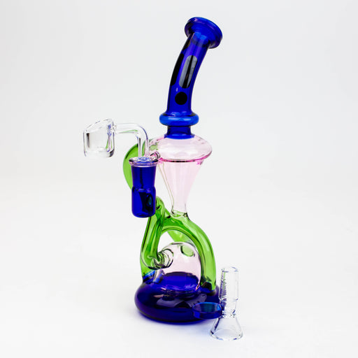 10" Infyniti Glass 2-in-1 recycler Glass Bong ONE Blue-Pink