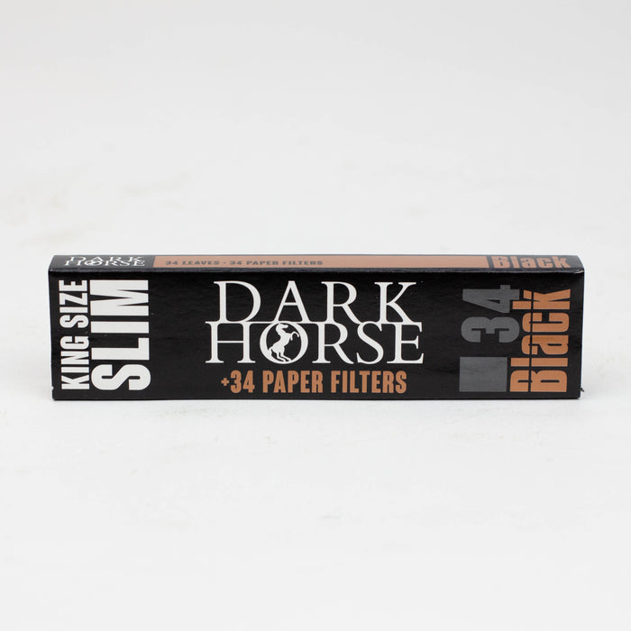 Rolling Paper DARK HORSE king slim Black Paper + Filters with stick - 24 packs King Size BANKA