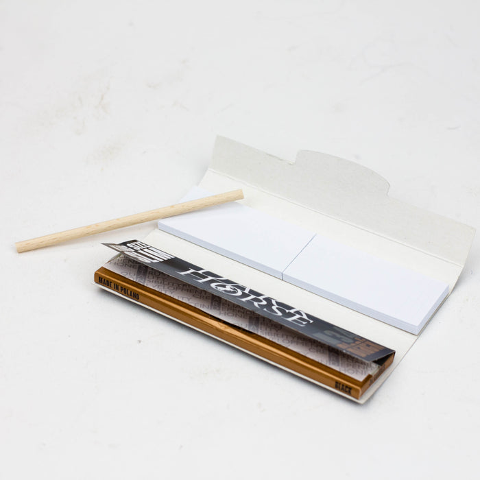 Rolling Paper DARK HORSE king slim Black Paper + Filters with stick - 24 packs King Size BANKA