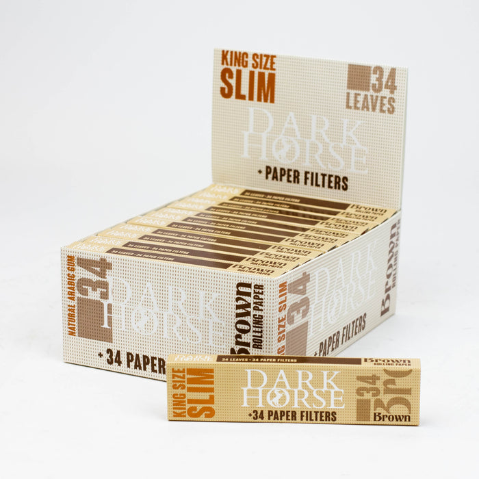 Rolling Paper DARK HORSE king slim BROWN Paper + Filters - 24 packs King Size BANKA