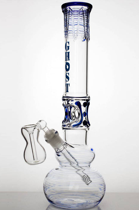 16" thumb holder ghost glass water bong-Blue - One Wholesale
