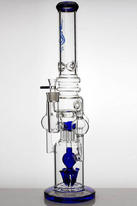 20" genie 3 chamber recycled water bong with diffuser-Blue - One Wholesale