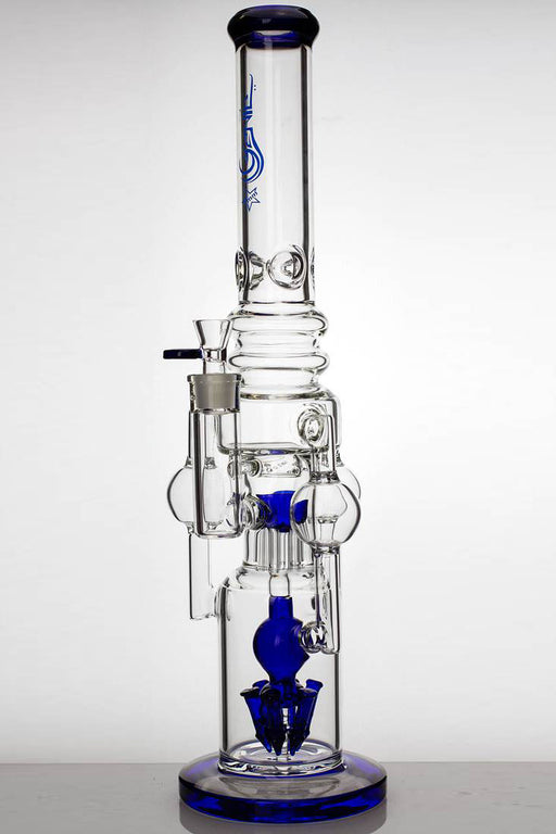 20" genie 3 chamber recycled water bong with diffuser Glass Bong ONE Blue