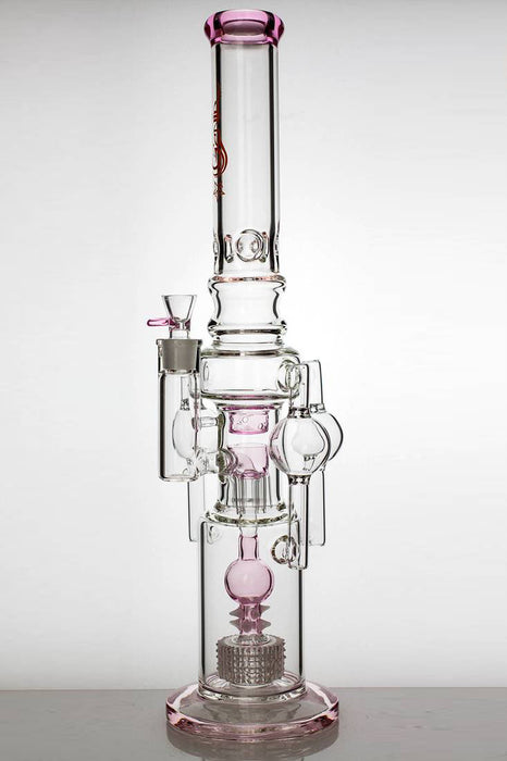 20" genie 3 chamber recycled water bong with barrel diffuser-Pink - One Wholesale