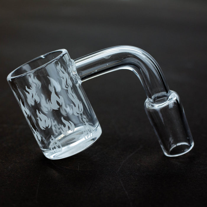 Flat top Original banger with sandblast graphic for 14 mm male joint Banger · Oil Burner ONE Fire