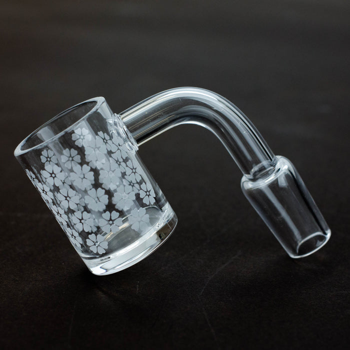 Flat top Original banger with sandblast graphic for 14 mm male joint Banger · Oil Burner ONE Flower