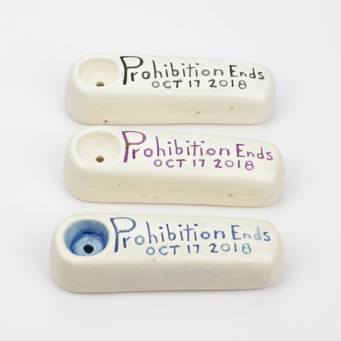 Handmade Ceramic Smoking Pipe [Prohibition Ends] Ceramic Pipe Black Piranha Designs