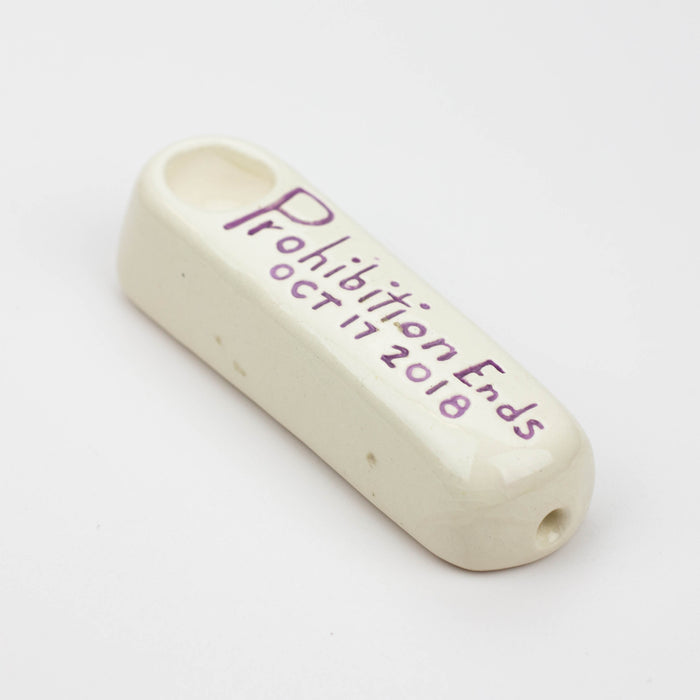 Handmade Ceramic Smoking Pipe [Prohibition Ends] Ceramic Pipe Black Piranha Designs