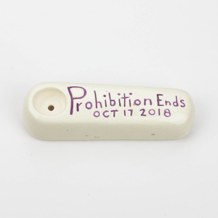 Handmade Ceramic Smoking Pipe [Prohibition Ends] Ceramic Pipe Black Piranha Designs
