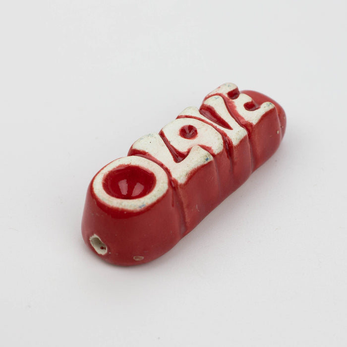 Handmade Ceramic Smoking Pipe [3D LETTERS] Quartz hand pipe Black Piranha Designs