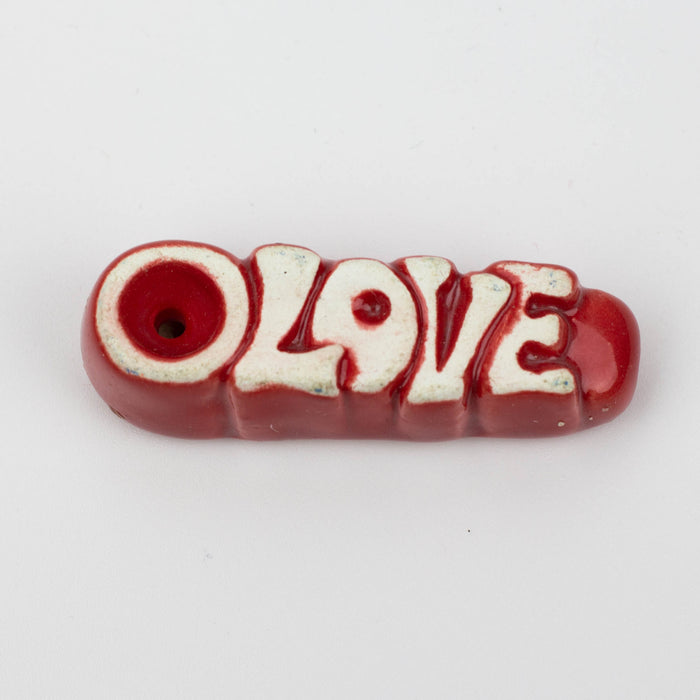 Handmade Ceramic Smoking Pipe [3D LETTERS] Quartz hand pipe Black Piranha Designs