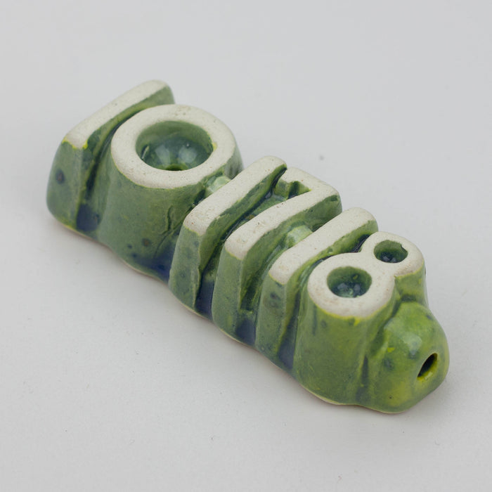 Handmade Ceramic Smoking Pipe [3D LETTERS] Quartz hand pipe Black Piranha Designs 10.17.18
