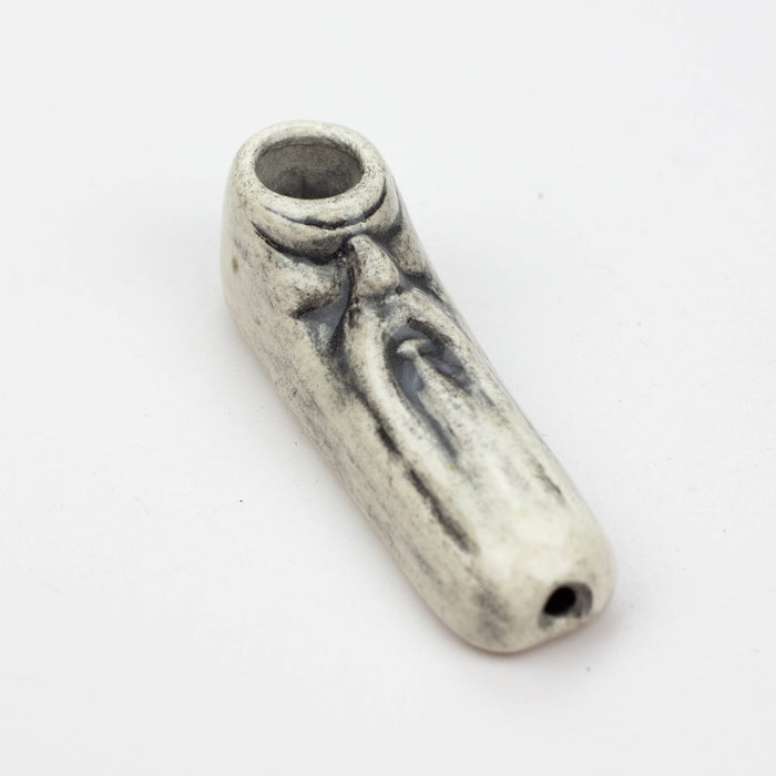 Handmade Ceramic Smoking Pipe [COLLECTIONS] Quartz hand pipe Black Piranha Designs Biker