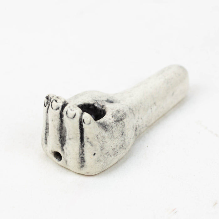 Handmade Ceramic Smoking Pipe [HAND] Ceramic Black Piranha Designs