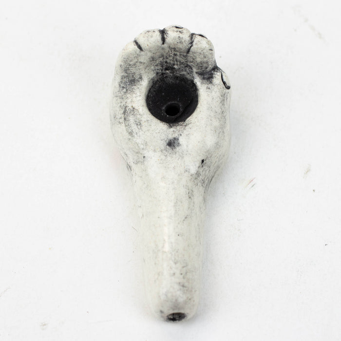 Handmade Ceramic Smoking Pipe [HAND] Ceramic Black Piranha Designs