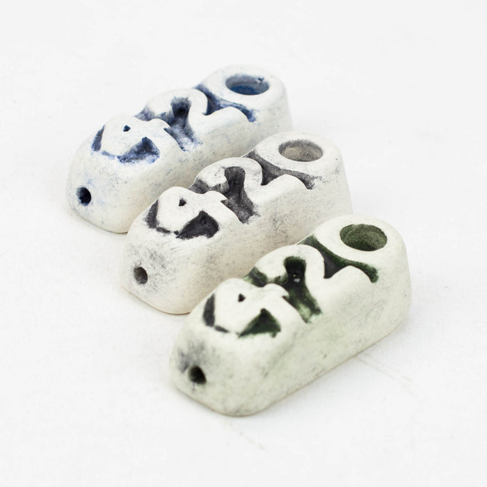 Handmade Ceramic Smoking Pipe [420] Quartz hand pipe Black Piranha Designs