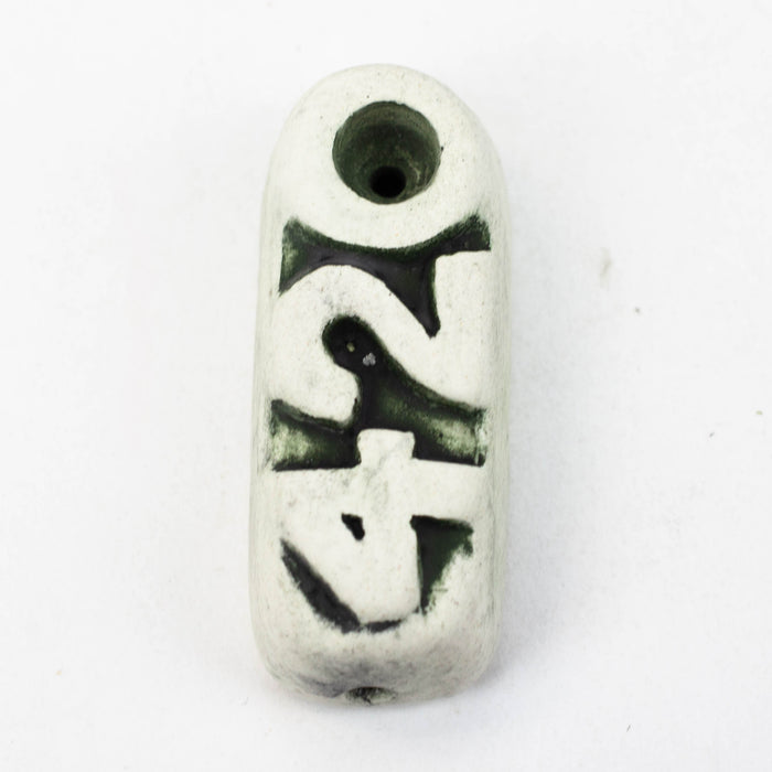 Handmade Ceramic Smoking Pipe [420] Quartz hand pipe Black Piranha Designs