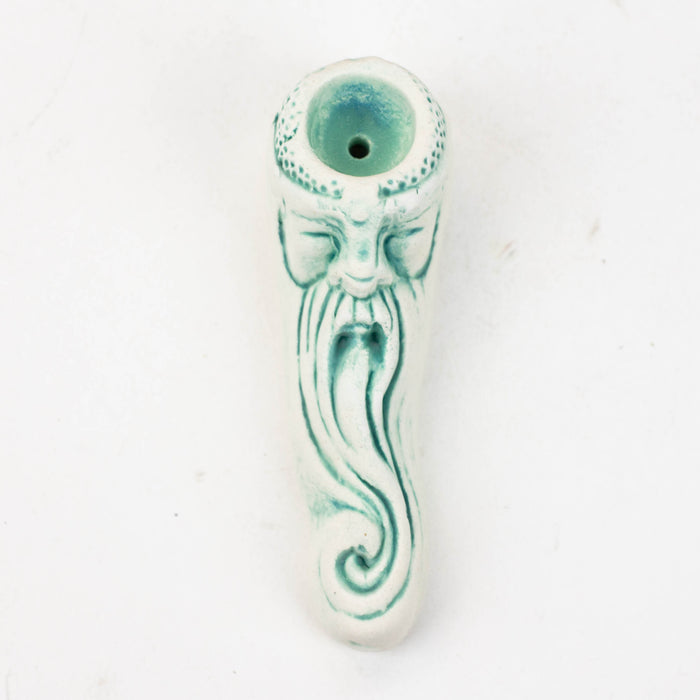 Handmade Ceramic Smoking Pipe [WIZARD/S] Ceramic Pipe Black Piranha Designs