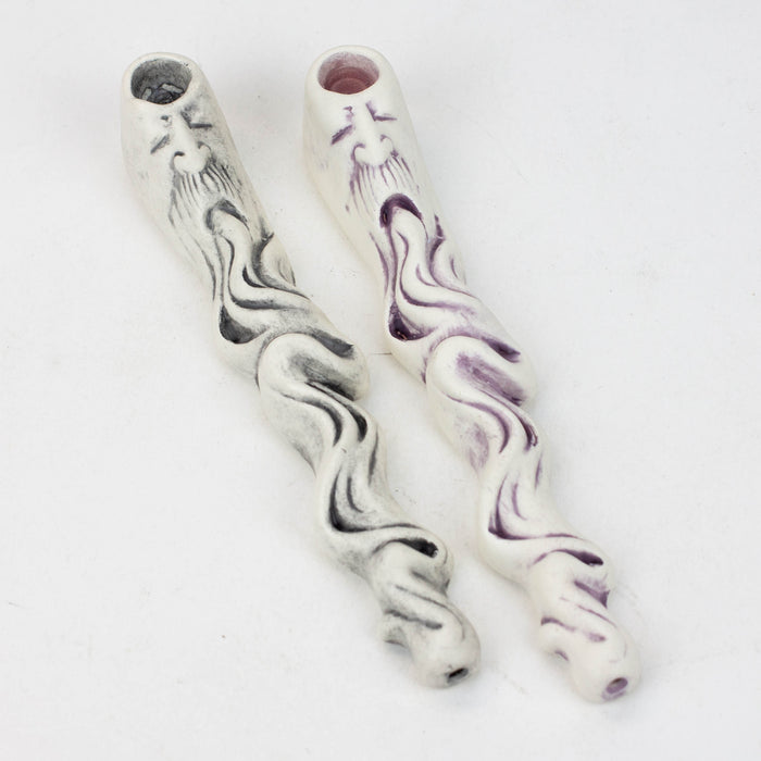 Handmade Ceramic Smoking Pipe [WIZARD/XL] Ceramic Pipe Black Piranha Designs