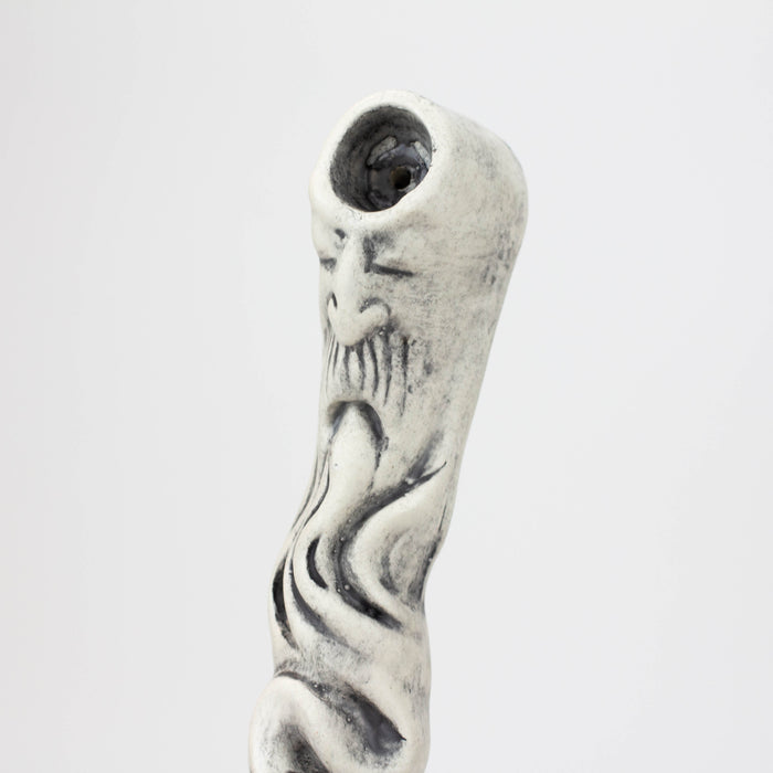 Handmade Ceramic Smoking Pipe [WIZARD/XL] Ceramic Pipe Black Piranha Designs