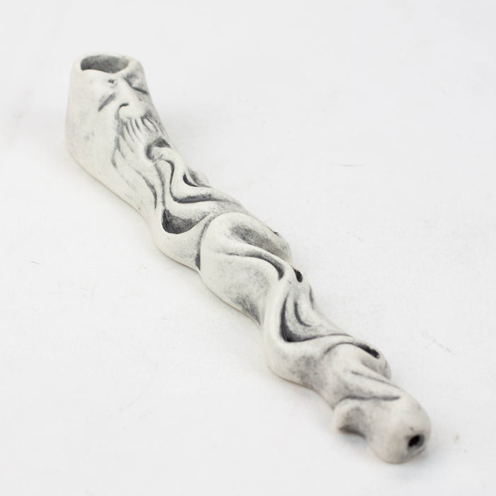 Handmade Ceramic Smoking Pipe [WIZARD/XL] Ceramic Pipe Black Piranha Designs
