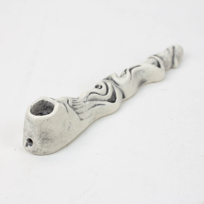Handmade Ceramic Smoking Pipe [WIZARD/XL] Ceramic Pipe Black Piranha Designs