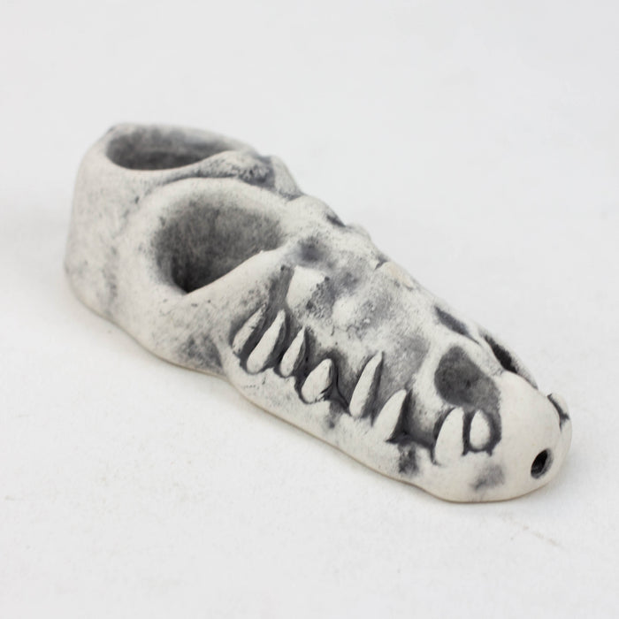 Handmade Ceramic Smoking Pipe [GATOR] Quartz hand pipe Black Piranha Designs