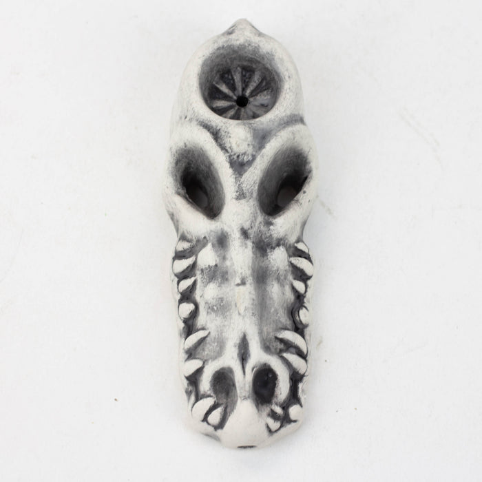 Handmade Ceramic Smoking Pipe [GATOR] Quartz hand pipe Black Piranha Designs