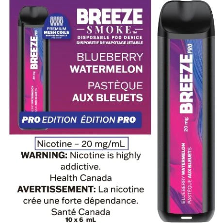 Breeze Pro S50 Disposable 20MG Box of 10 Federal Excise Tax ONE Blueberry Watermelon
