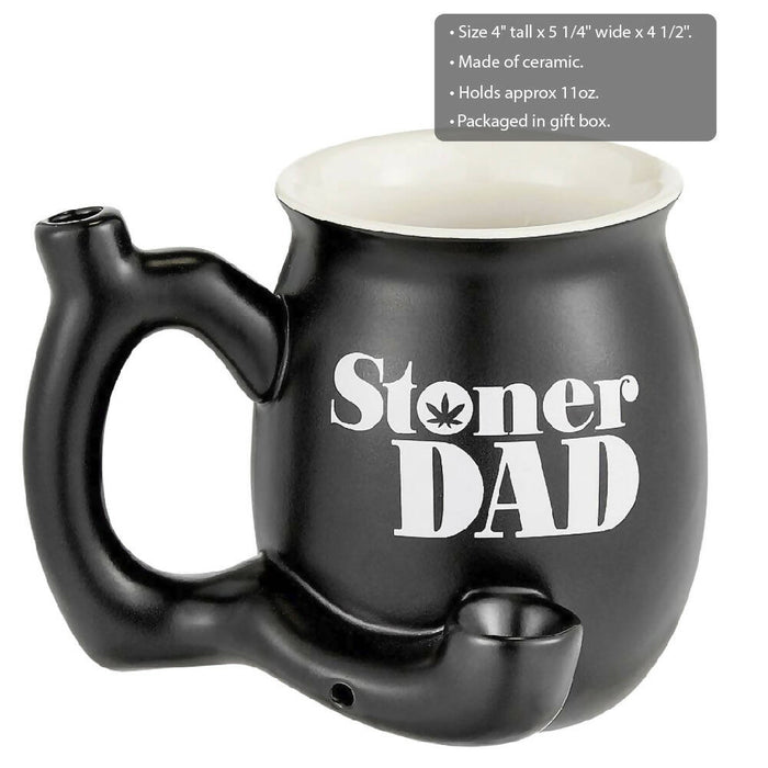 ROAST & TOAST STONER DAD PIPE MUG - MATTE BLACK WITH WHITE PRINT