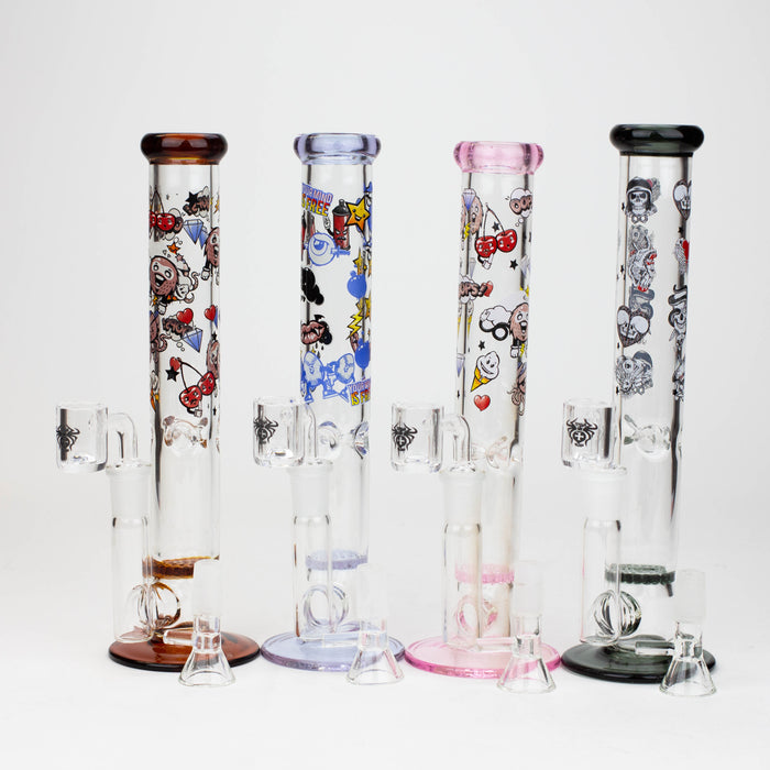 9.5" XTREME 2-1n-1 straight tube glass Bong with honeycomb diffuser [XTR300]
