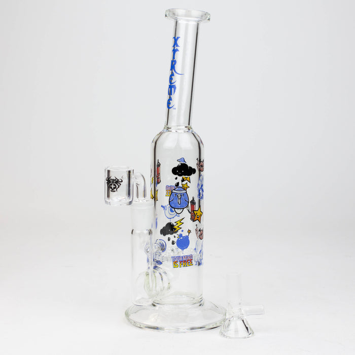 9.5" XTREME 2-in-1 glass Bong with honeycomb diffuser [XTR302]
