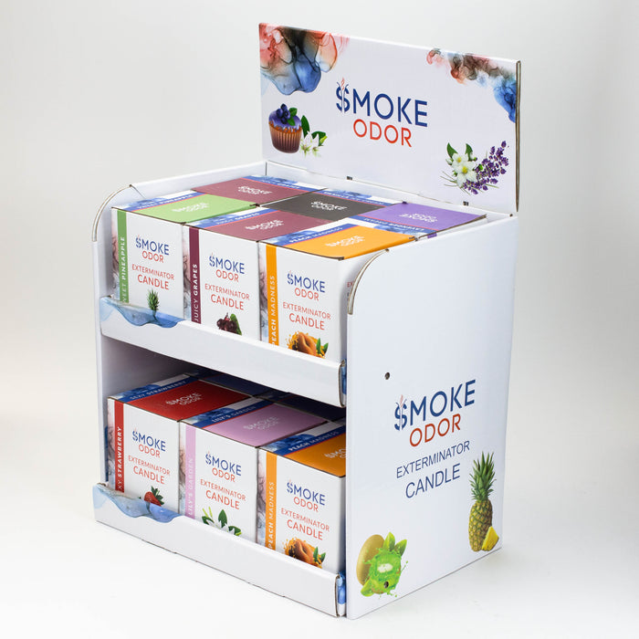 Smoke Odor Exterminator Candle 13 oz Display of 12 Assorted Scent
