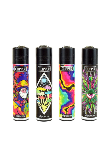 CLIPPER PSYCHEDELIC 7 LIGHTERS COLLECTION [LT1001PS7] - Display of 48 Lighter Canadian Distributor