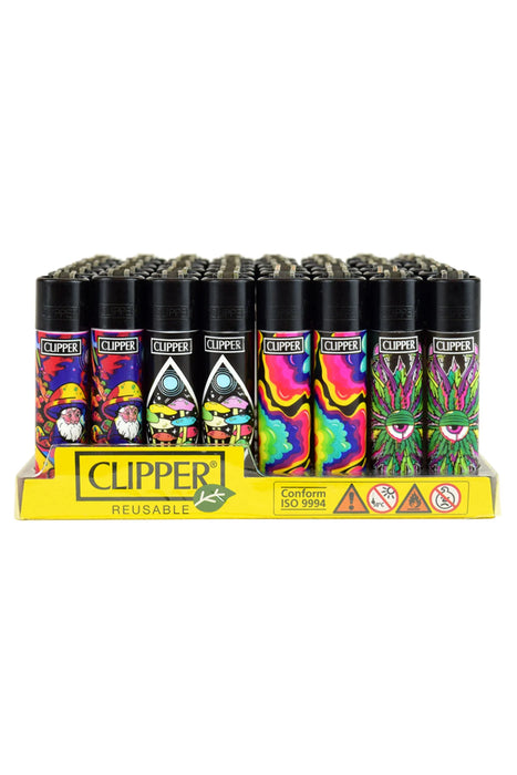 CLIPPER PSYCHEDELIC 7 LIGHTERS COLLECTION [LT1001PS7] - Display of 48 Lighter Canadian Distributor