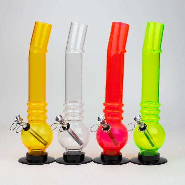 11" bent neck acrylic water pipe assorted [FP series]-FP07 - One Wholesale