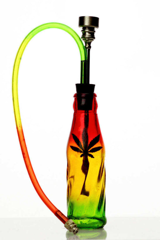 6" mini rasta color glass water bong- - One Wholesale