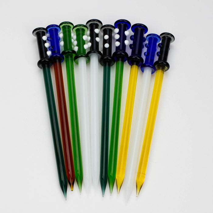 6" Glass Dabber [9194] Pack of 10 Cap · Dabber · Insert · Clip · Nail ONE