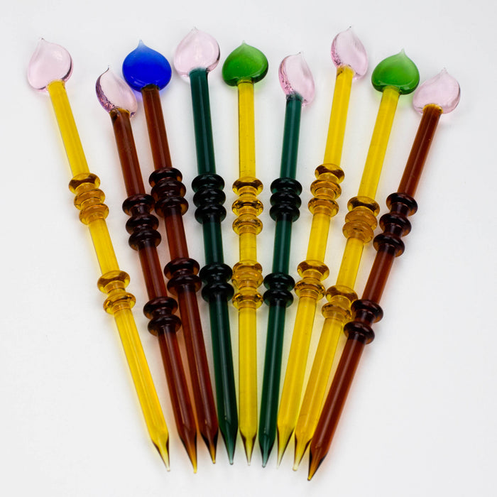 7" Glass Dabber [9192] Pack of 10 Cap · Dabber · Insert · Clip · Nail ONE
