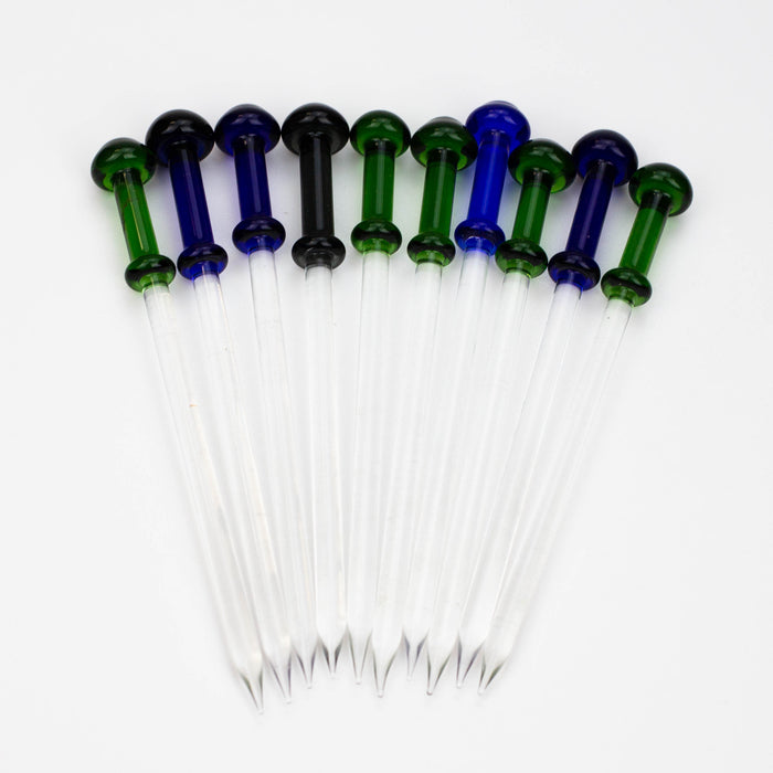 6" Glass Dabber [9190] Pack of 10 Cap · Dabber · Insert · Clip · Nail ONE