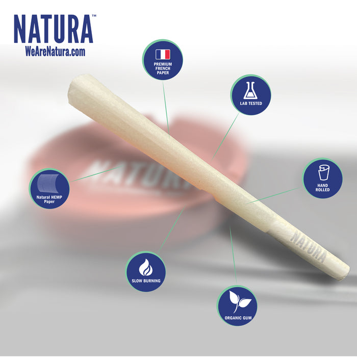 Natura – Natura Hemp Pre-Rolled Cones Box of 32 Pre-rolled Cone (Display Pack) NATURA