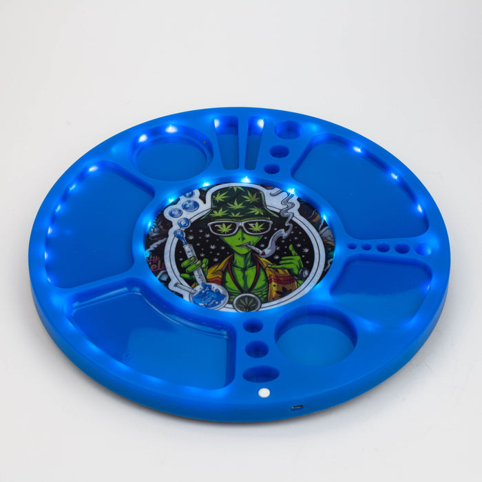 Multifunctional 360 Degree Rotating Led Spinning Rolling Tray ROLLING ACCESSORIES BANKA BLUE