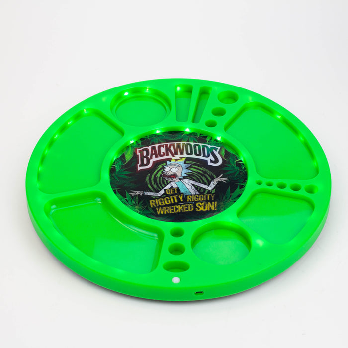 Multifunctional 360 Degree Rotating Led Spinning Rolling Tray ROLLING ACCESSORIES BANKA GREEN