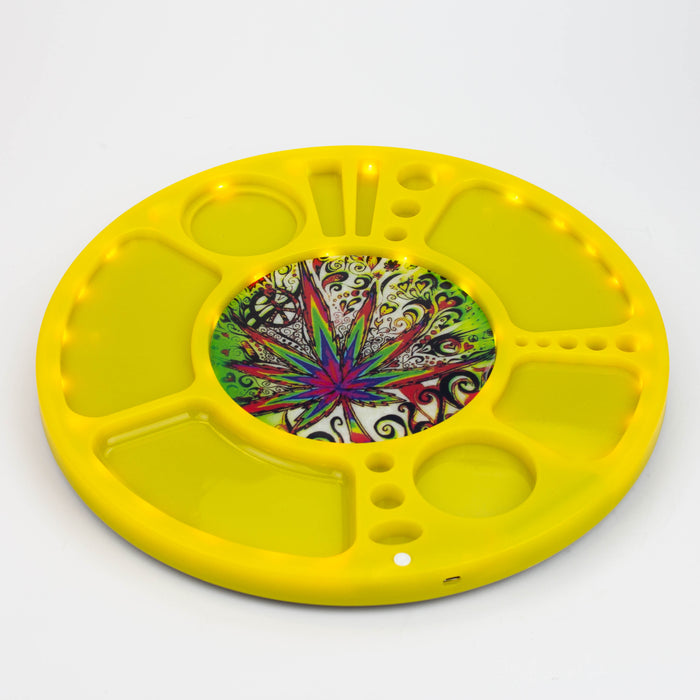 Multifunctional 360 Degree Rotating Led Spinning Rolling Tray ROLLING ACCESSORIES BANKA YELLOW